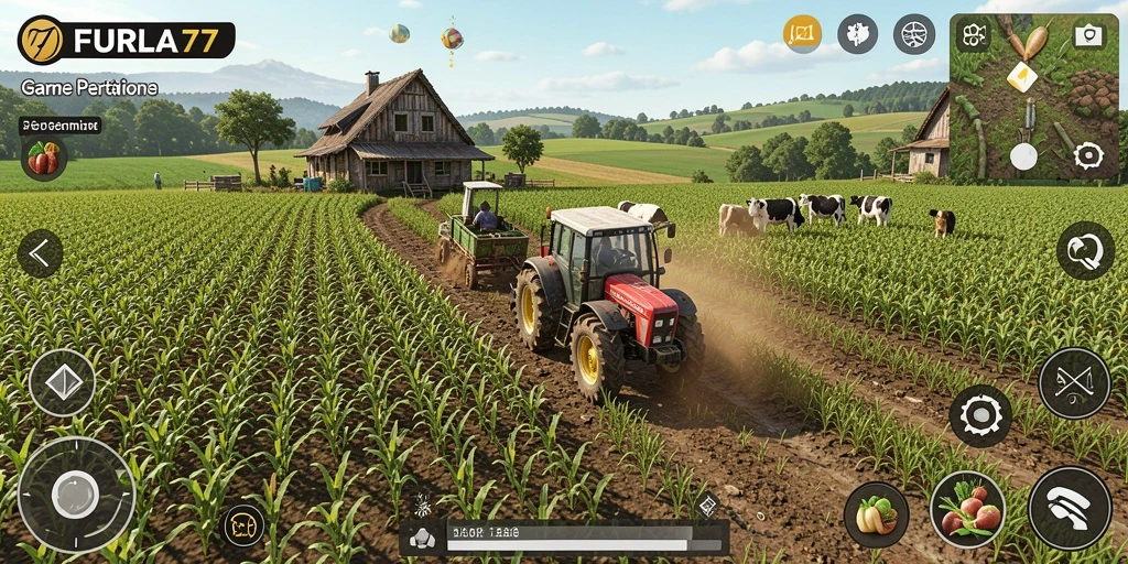 Tampilkan gameplay menarik FURLA77 dengan kegiatan bertani.