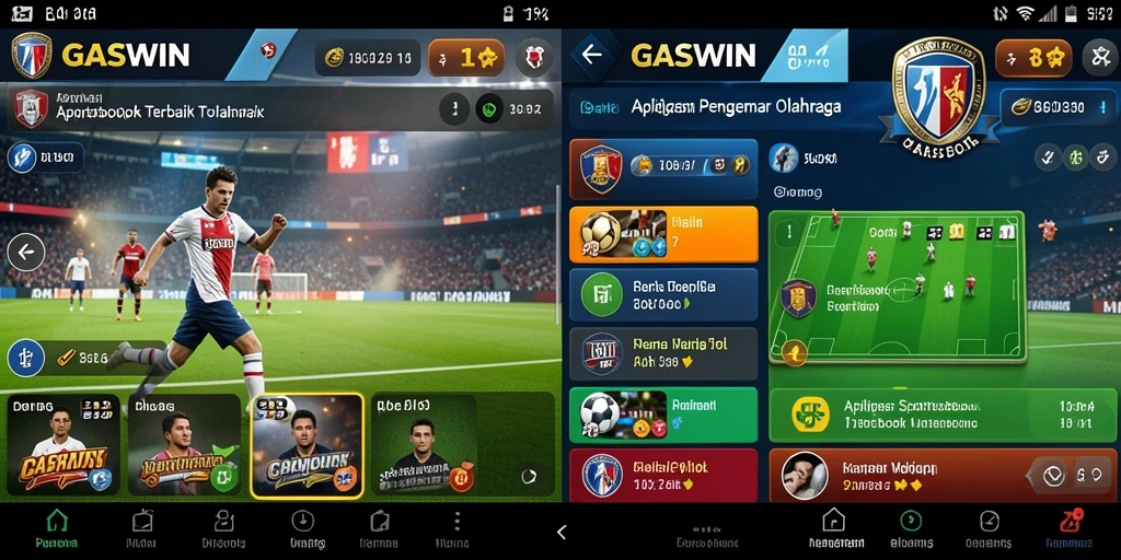 Screenshot utama GASWIN yang menunjukkan antarmuka taruhan olahraga yang menarik.
