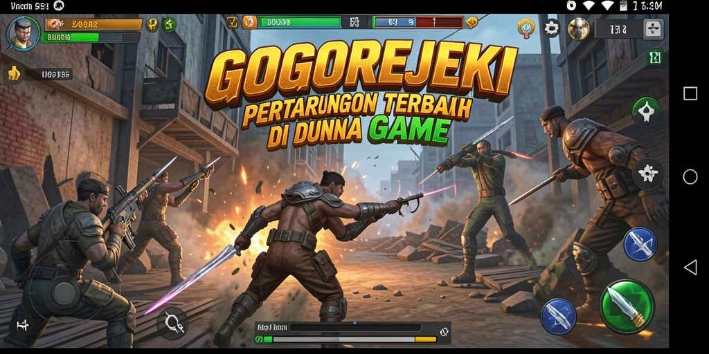 Tampilan permainan <strong>GOGOREJEKI</strong> yang penuh aksi dalam pertarungan seru.