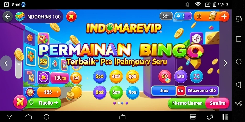 Tangkapan layar utama INDOMAREVIP menampilkan gameplay Bingo yang seru
