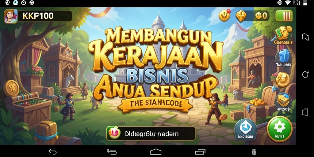Screenshot menunjukkan pemain membangun kerajaan bisnis dengan sukses di KPK100.