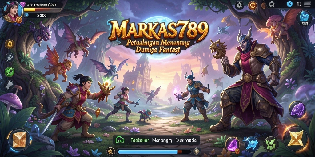 Screenshot menunjukkan aksi seru pemain menjelajahi dunia MARKAS789.