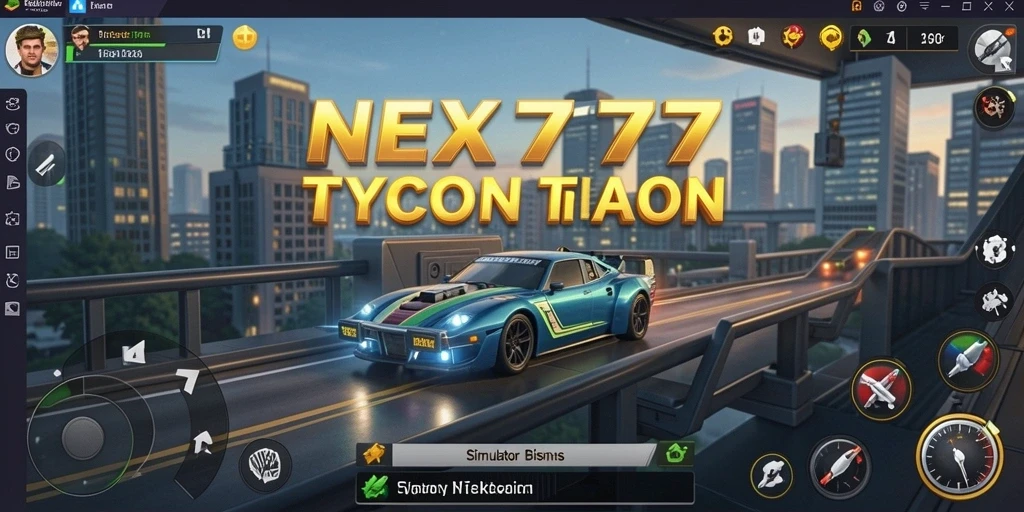 Screenshot NEX777 menampilkan gameplay mengelola bisnis Tycoon.
