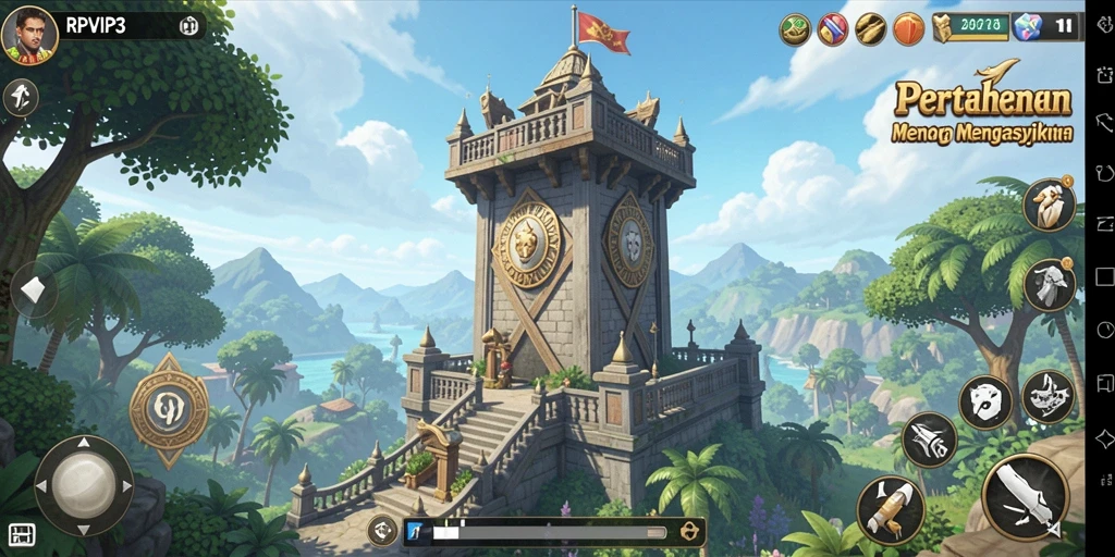 Gameplay seru Tower Defense di RPVIP3 penuh aksi.