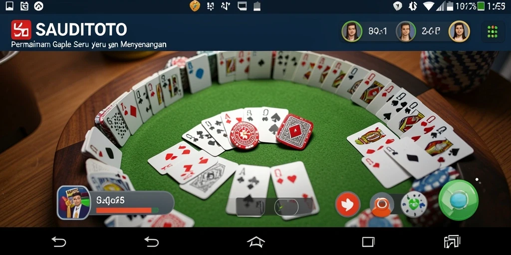 Tampilan utama SAUDITOTO dengan gameplay Gaple yang seru.