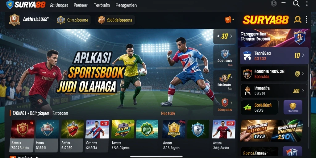 Screenshot SURYA88 menampilkan antarmuka taruhan olahraga yang menarik.
