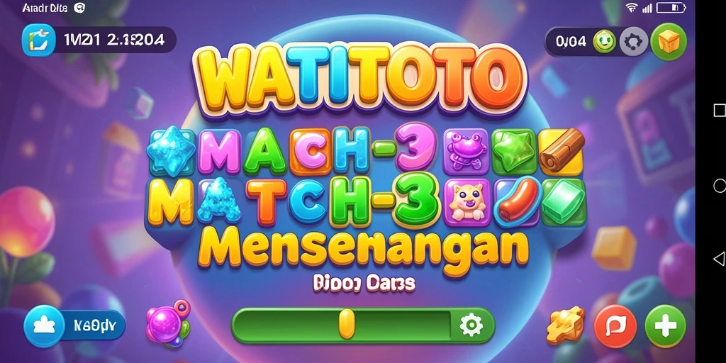 Gameplay seru WATITOTO dengan elemen Match-3 yang berwarna-warni.