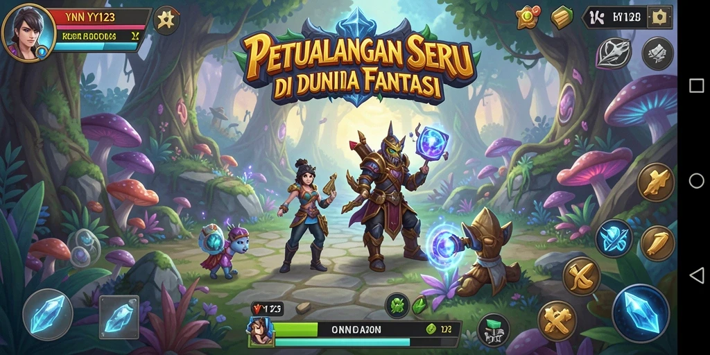 Tampilan gameplay menakjubkan dari YY123 di dunia petualangan.